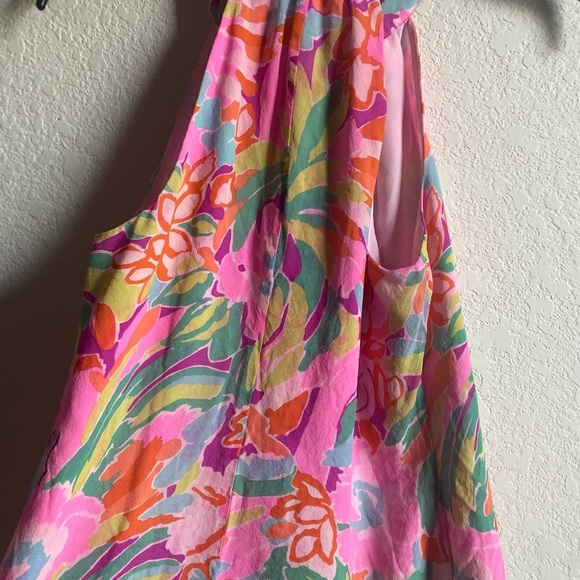 Lily Pulitzer Silk Lulu Flamingo Rogan Vibrant Tropical Halter Resortwear Top XS - Picture 10 of 12